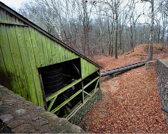 Water Wheel Housing and trough