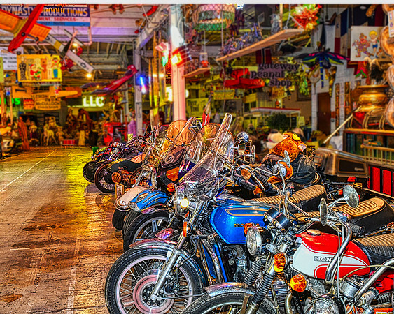 Motorcycles at Attention
