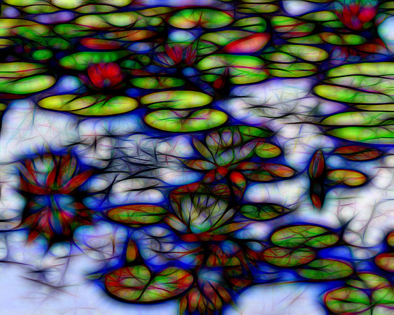 Stained Glass Water Lillies